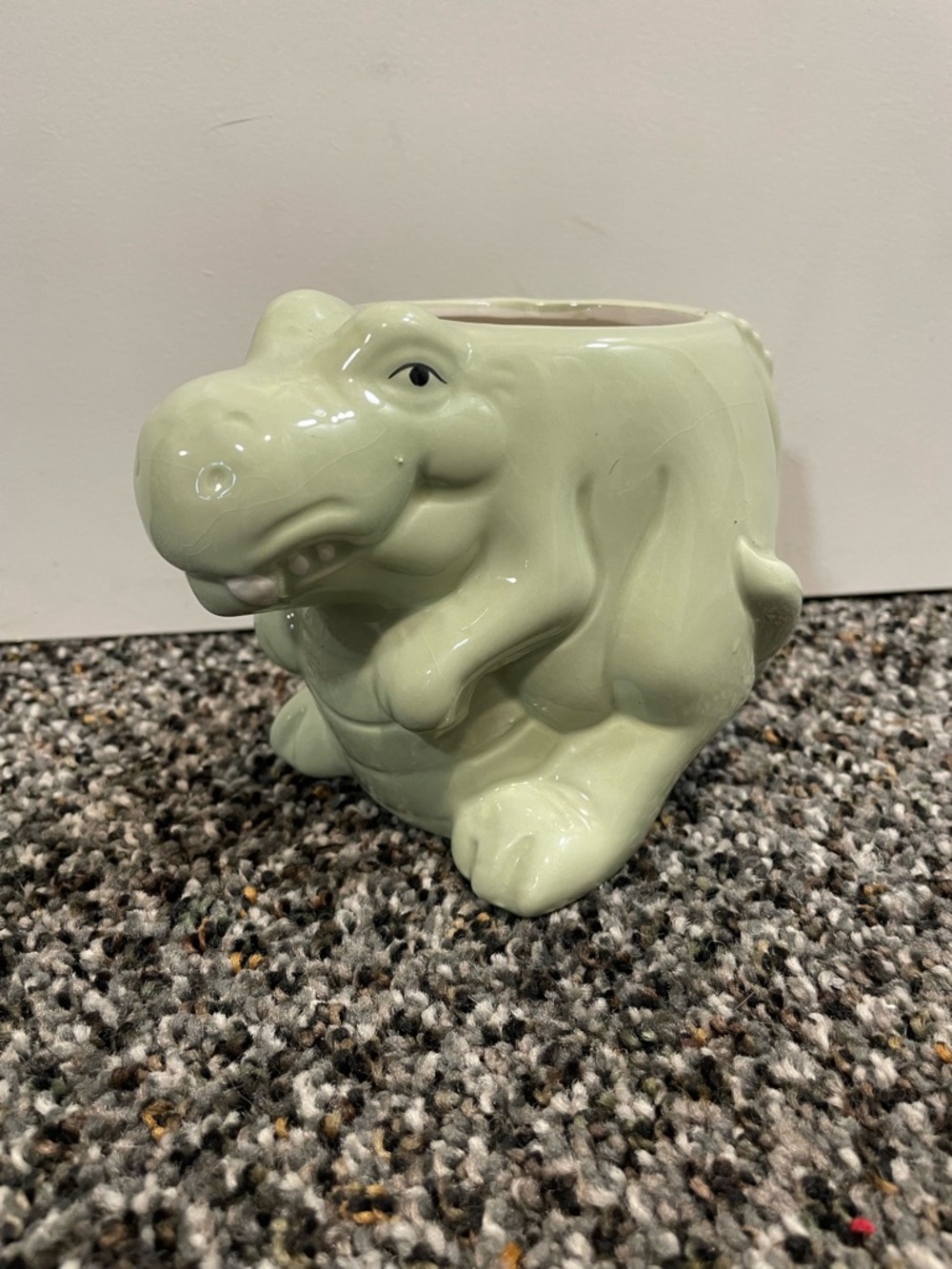 Green Ceramic TRex Planter